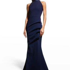 Chiara Boni - Slavinka Beaded Neck Halter Gown - Black